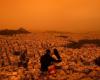 Dust from the Sahara desert turns the sky over Greece orange