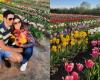 Biathlete Andrejs Rastorgujevs visited the beautifully blooming tulip garden in Daugmale
